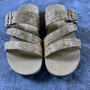 Vionic Cork Buckle Slide Sandals Sz 10